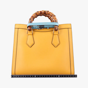 Pre-owned Gucci Diana Jumbo GG Mini Yellow Leather 702721 shoulderbag | stylenewstar