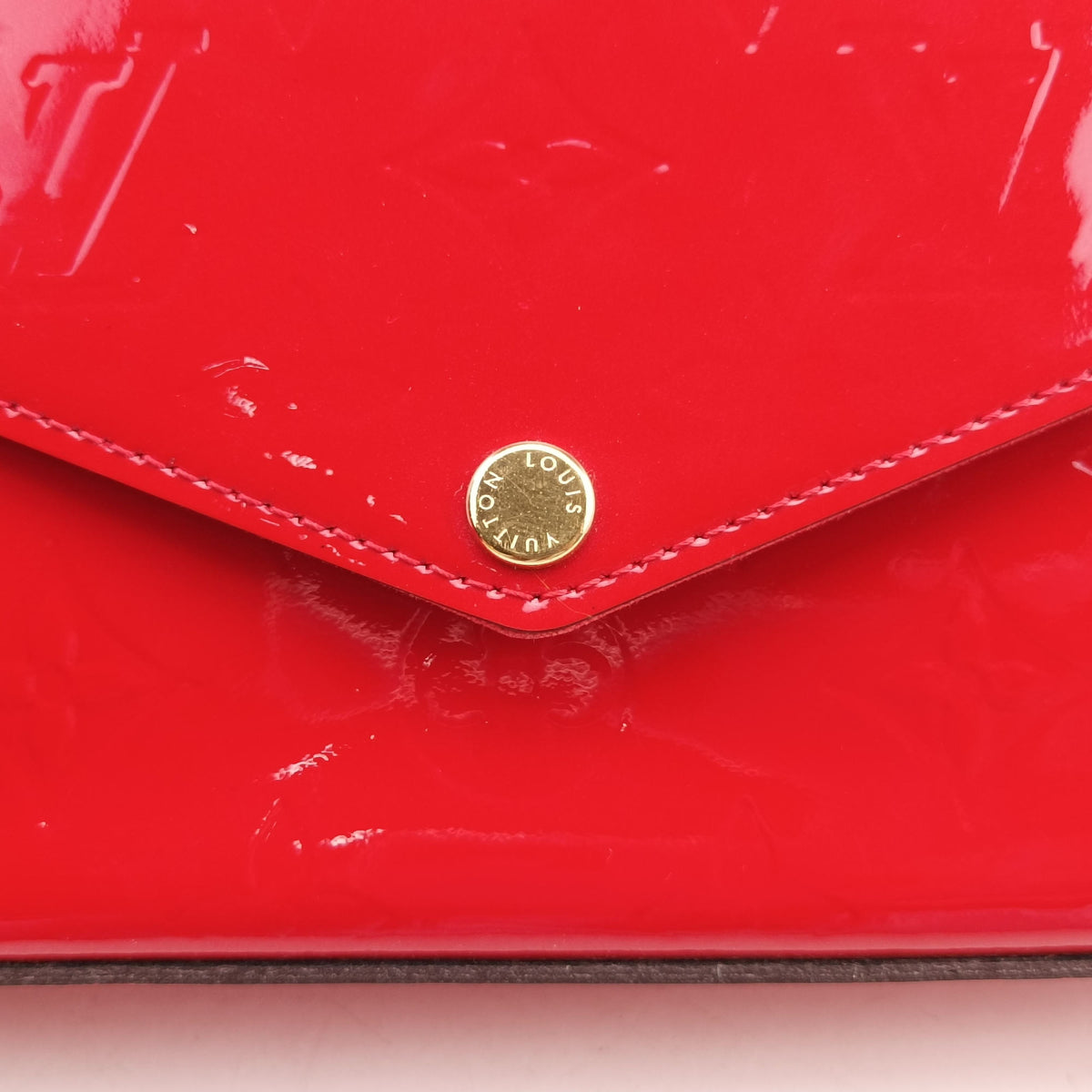 Pre-owned Louis Vuitton Pochette FeLICIE CERISE Vernis M61293 shoulderbag | stylenewstar