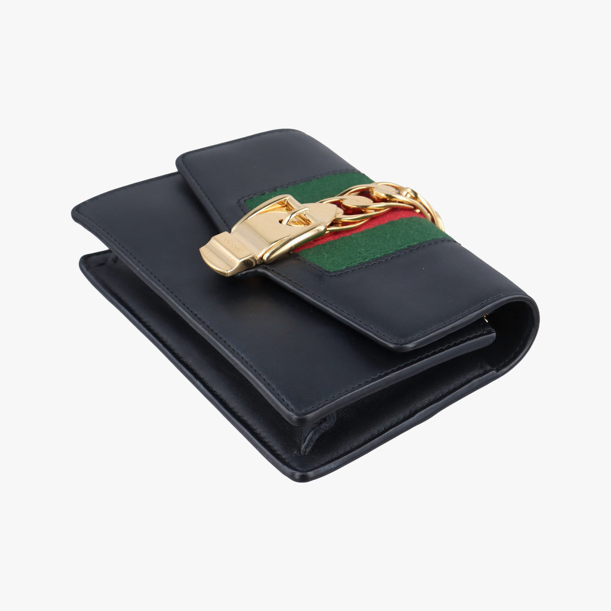 Pre-owned Gucci Sylvie Black Leather 494646 shoulderbag | stylenewstar
