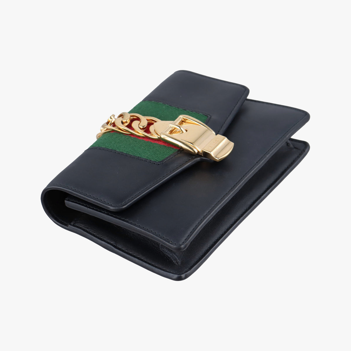 Pre-owned Gucci Sylvie Black Leather 494646 shoulderbag | stylenewstar