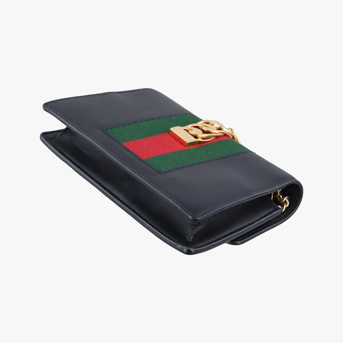 Pre-owned Gucci Sylvie Black Leather 494646 shoulderbag | stylenewstar