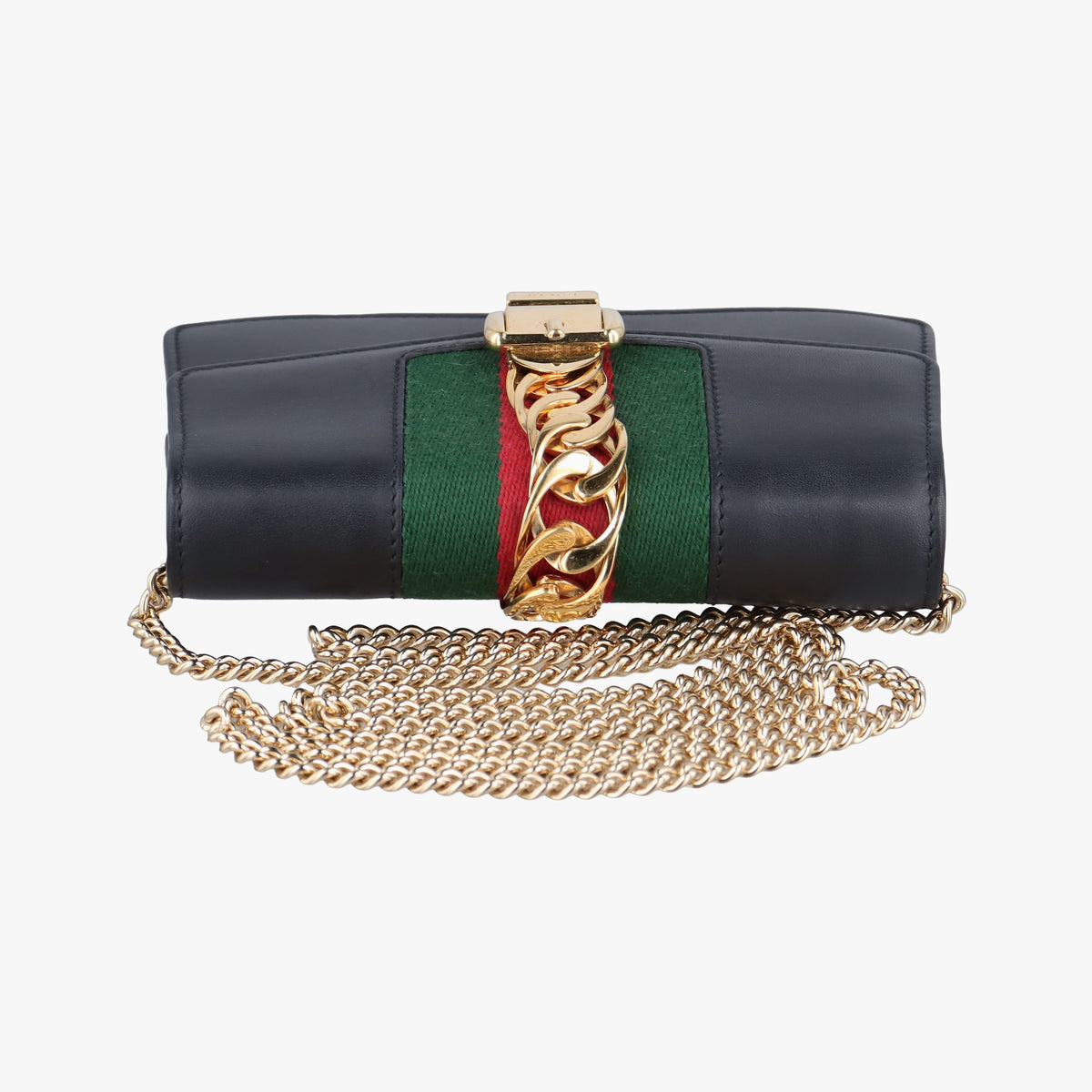 Pre-owned Gucci Sylvie Black Leather 494646 shoulderbag | stylenewstar