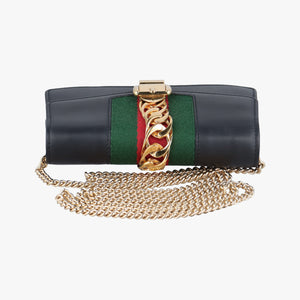 Pre-owned Gucci Sylvie Black Leather 494646 shoulderbag | stylenewstar