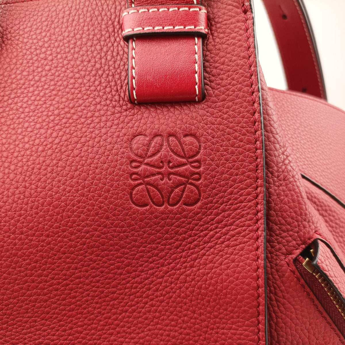 Pre-owned Loewe Hammock Burgundy Leather  shoulderbag | stylenewstar