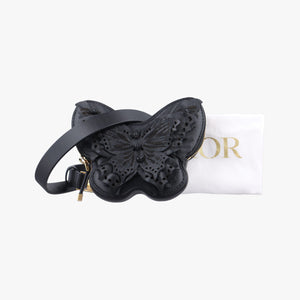 Pre-owned Christian Dior 30 Montaigne Removable Black Lambskin  bum bag/waist bag | stylenewstar