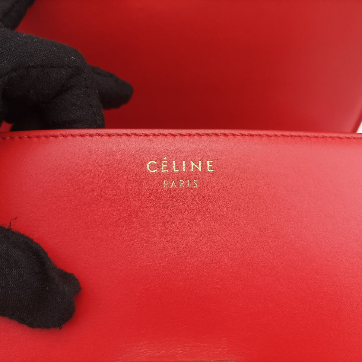 Pre-owned Celine Classic Box Red Leather  shoulderbag | stylenewstar