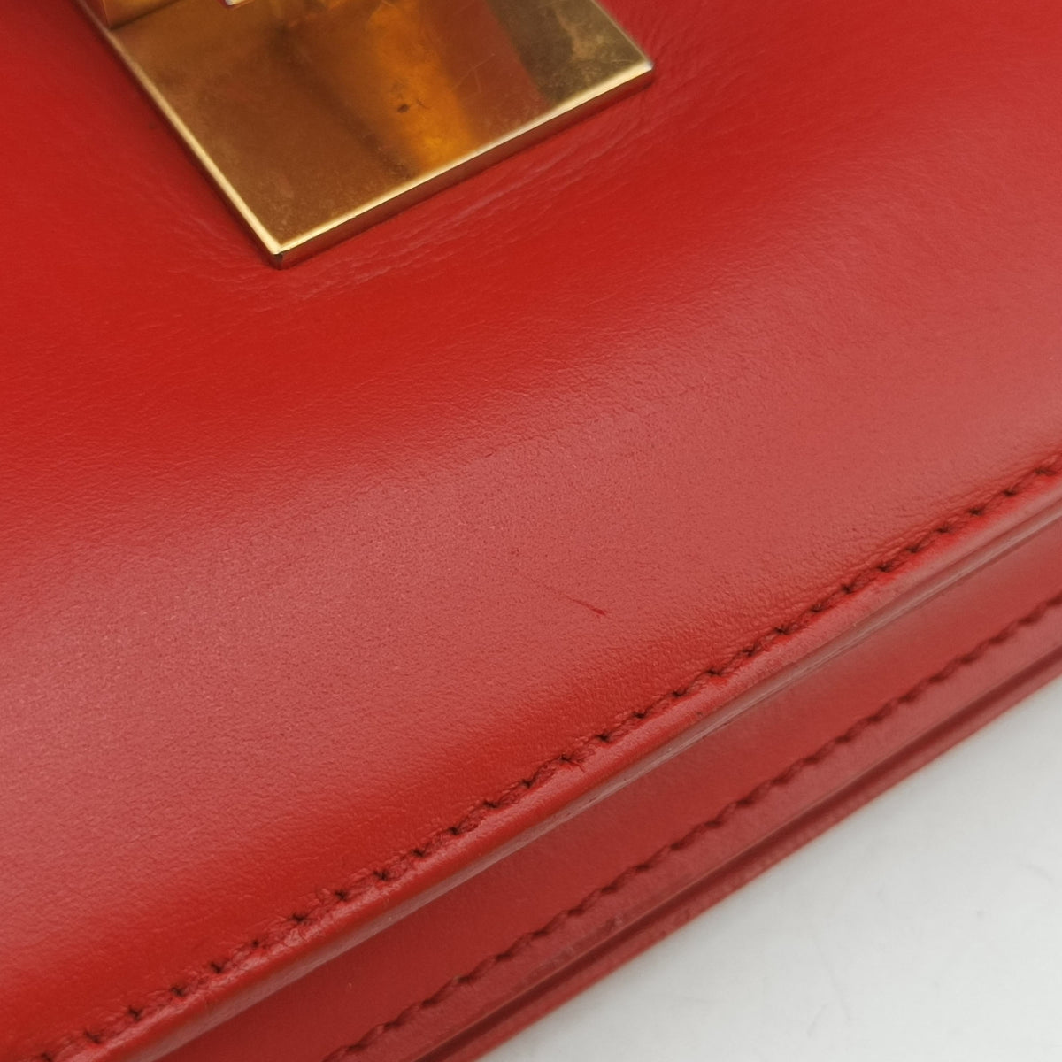 Pre-owned Celine Classic Box Red Leather  shoulderbag | stylenewstar