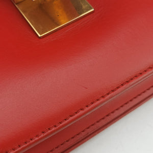 Pre-owned Celine Classic Box Red Leather  shoulderbag | stylenewstar
