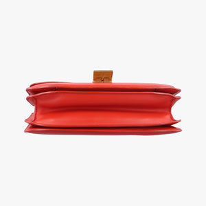 Pre-owned Celine Classic Box Red Leather  shoulderbag | stylenewstar