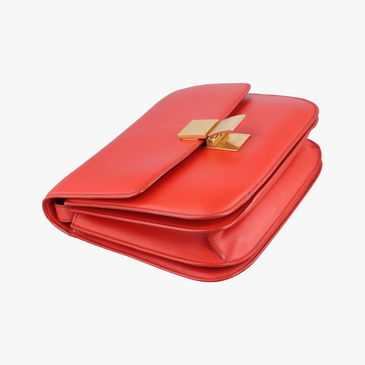 Pre-owned Celine Classic Box Red Leather  shoulderbag | stylenewstar