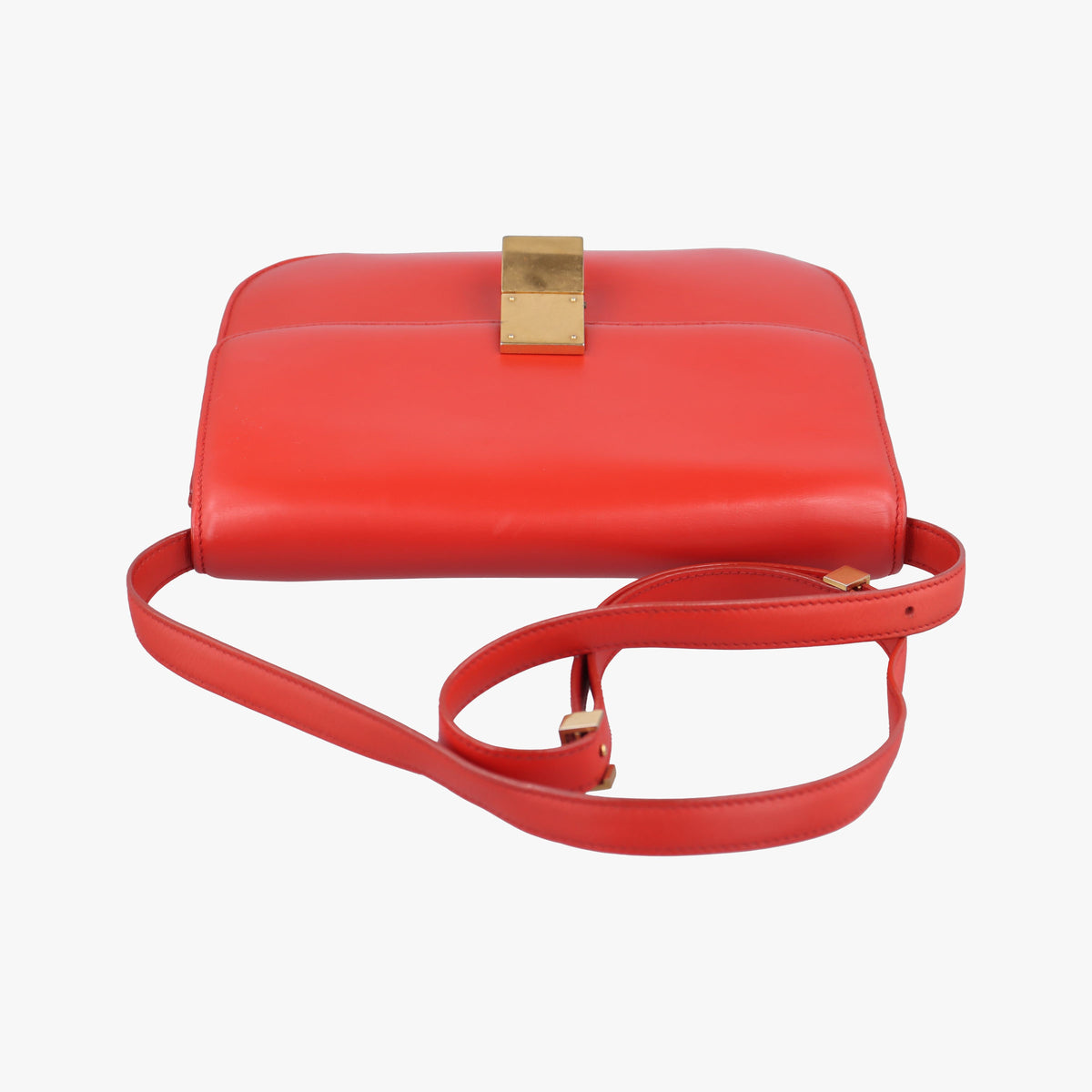 Pre-owned Celine Classic Box Red Leather  shoulderbag | stylenewstar