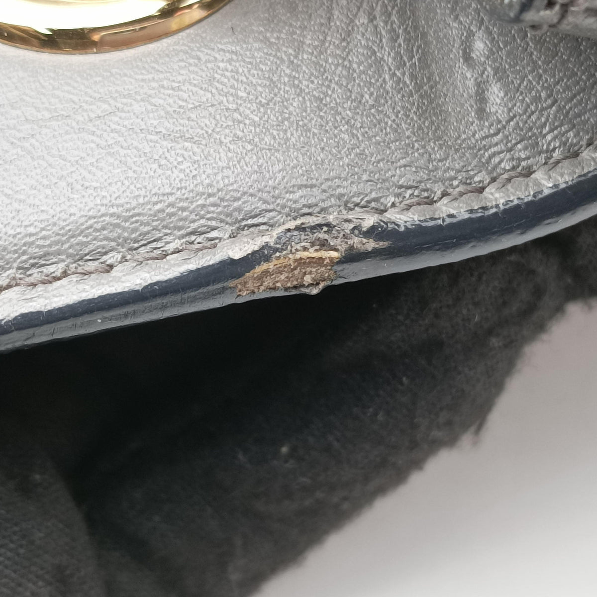 Pre-owned Dolce & Gabbana Miss Dolce Padlock Top Handle Grey Leather  handbag | stylenewstar