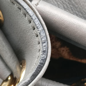 Pre-owned Dolce & Gabbana Miss Dolce Padlock Top Handle Grey Leather  handbag | stylenewstar