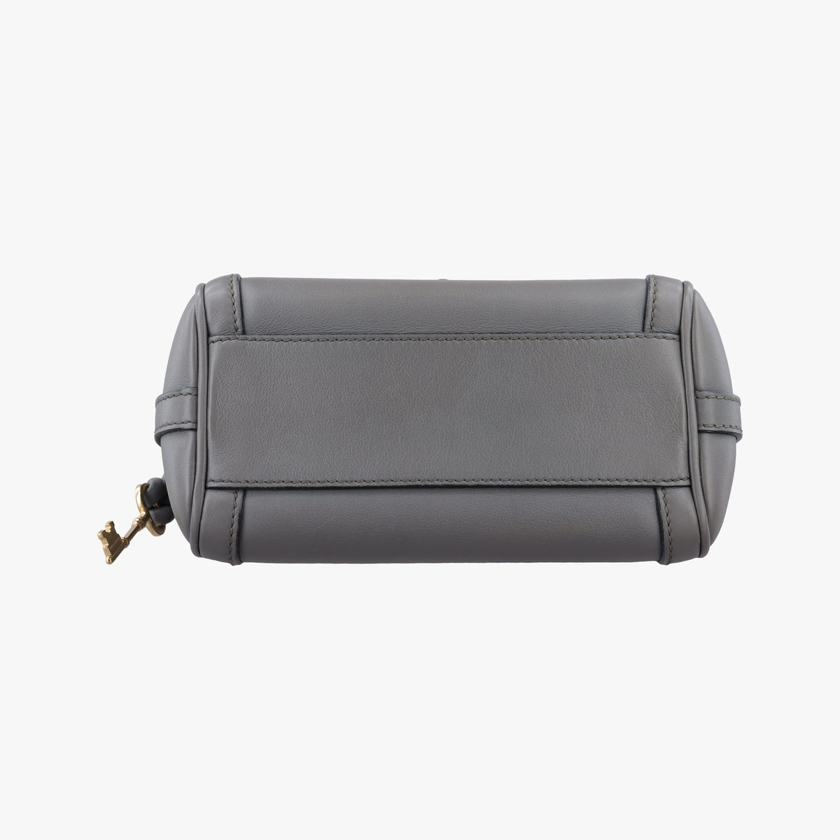 Pre-owned Dolce & Gabbana Miss Dolce Padlock Top Handle Grey Leather  handbag | stylenewstar