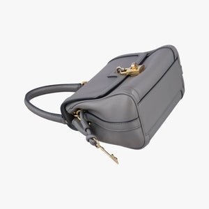 Pre-owned Dolce & Gabbana Miss Dolce Padlock Top Handle Grey Leather  handbag | stylenewstar
