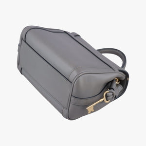 Pre-owned Dolce & Gabbana Miss Dolce Padlock Top Handle Grey Leather  handbag | stylenewstar