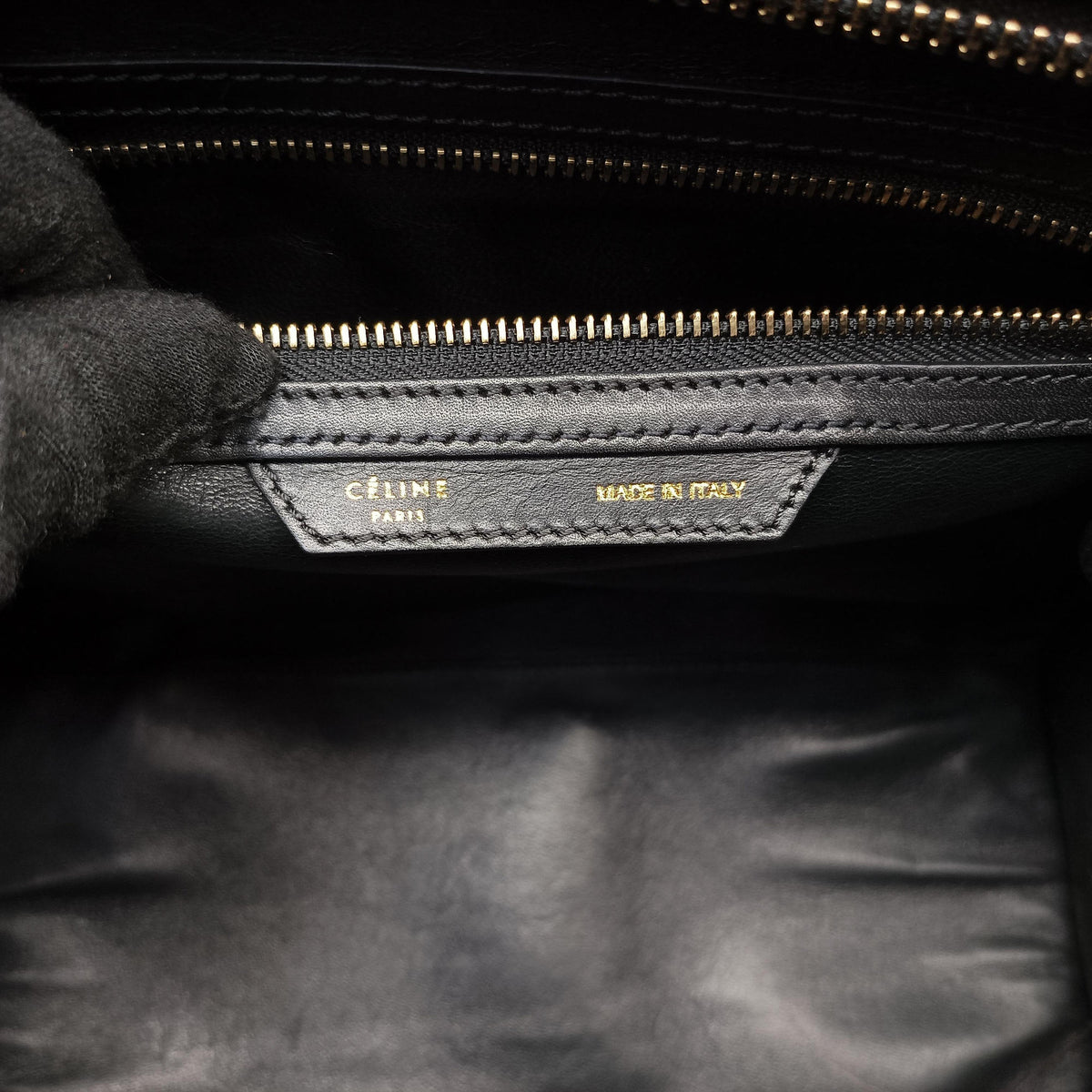 Pre-owned Celine Luggage Mini Shopper Black×white Canvas ×Leather  handbag | stylenewstar