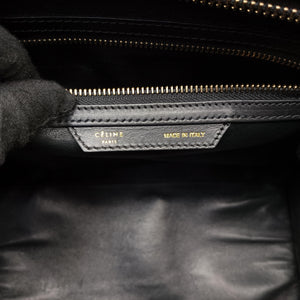 Pre-owned Celine Luggage Mini Shopper Black×white Canvas ×Leather  handbag | stylenewstar