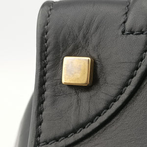 Pre-owned Celine Luggage Mini Shopper Black×white Canvas ×Leather  handbag | stylenewstar
