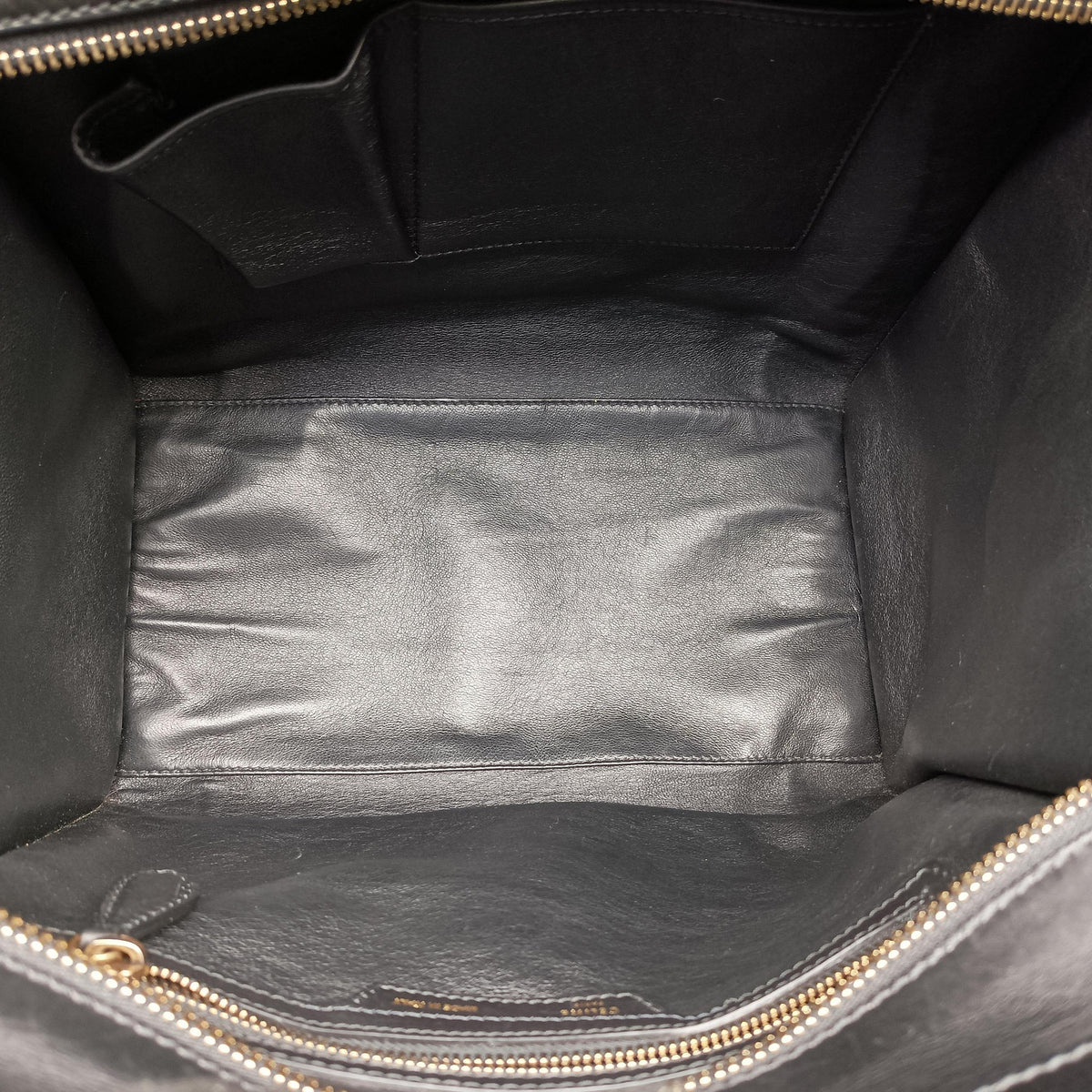 Pre-owned Celine Luggage Mini Shopper Black×white Canvas ×Leather  handbag | stylenewstar
