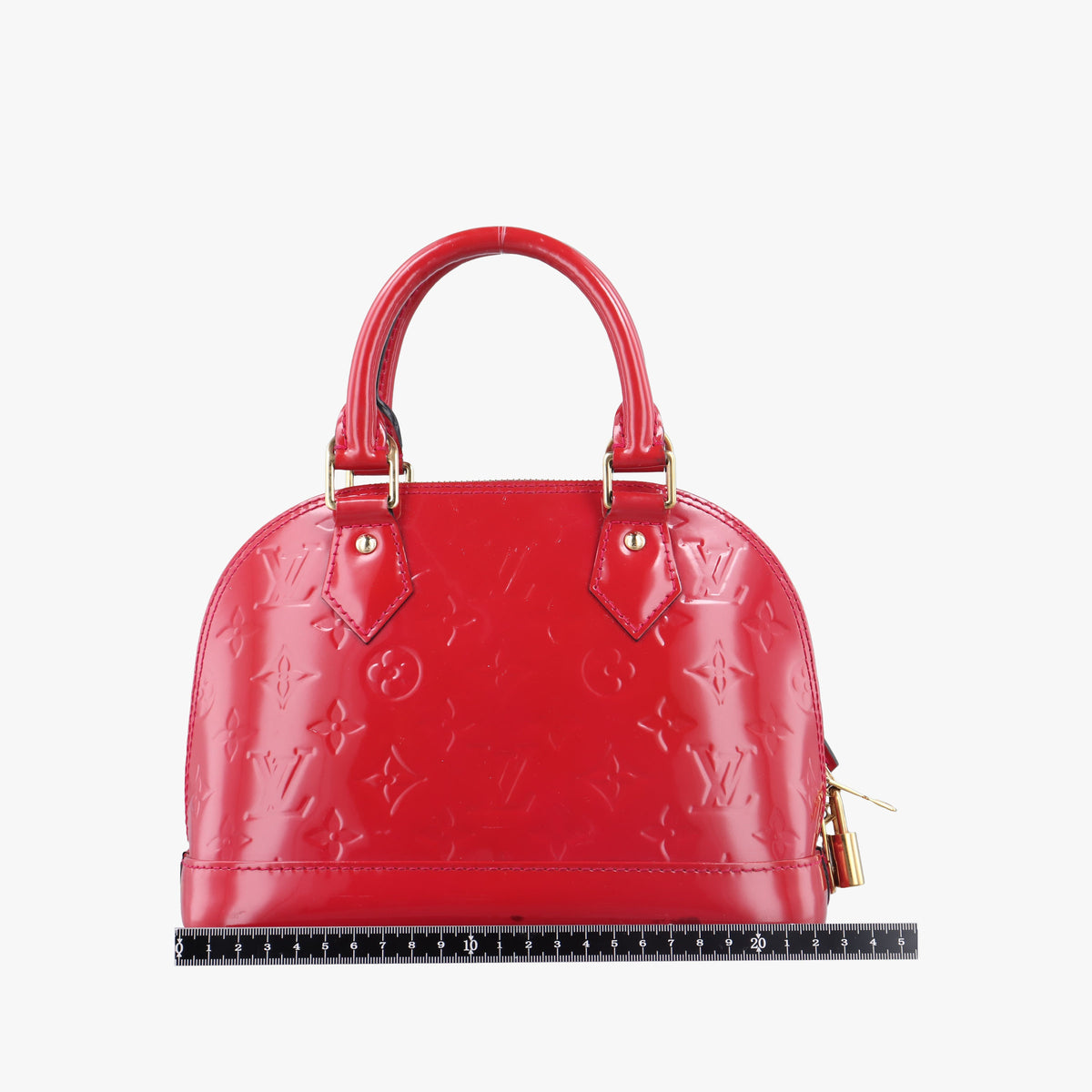 Pre-owned Louis Vuitton Alma BB pomme d'amour Vernis M90174 shoulderbag | stylenewstar
