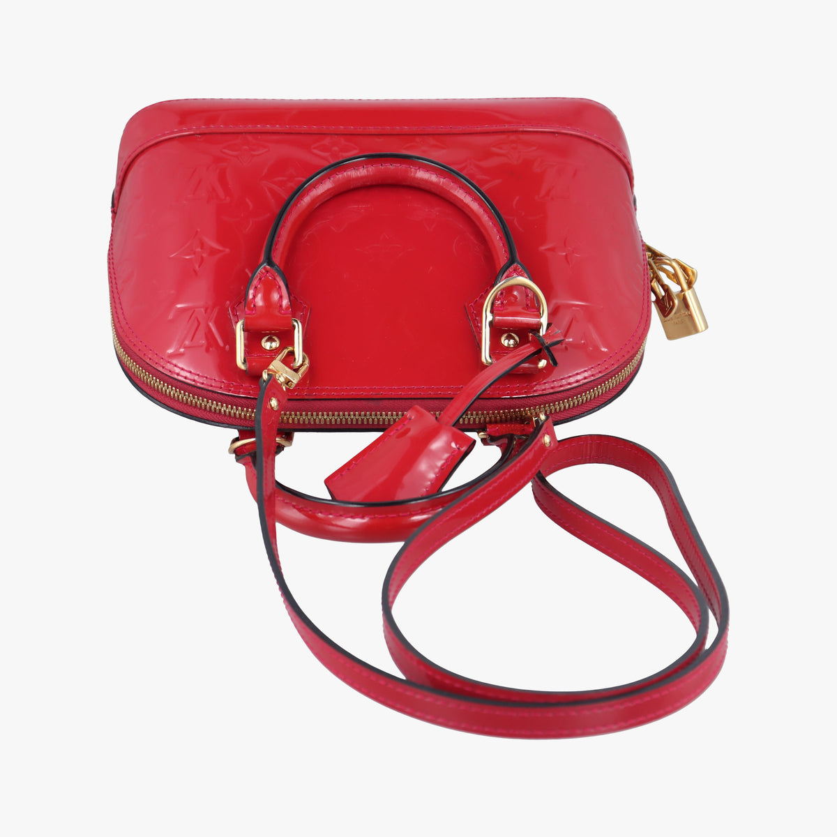 Pre-owned Louis Vuitton Alma BB pomme d'amour Vernis M90174 shoulderbag | stylenewstar