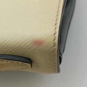 Vintage Prada Turn Lock Beige xBlack Patent Saffiano  shoulderbag | stylenewstar