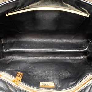 Vintage Prada Turn Lock Beige xBlack Patent Saffiano  shoulderbag | stylenewstar