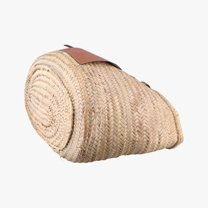 Pre-owned Loewe basket Beige×Brown Leather × Raffia  shoulderbag | stylenewstar