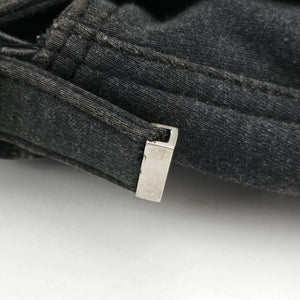 Pre-owned Fendi Mamma Baguette Grey Cotton 26325 shoulderbag | stylenewstar