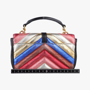 Pre-owned Yves Saint Laurent COLLEGE Rainbow Multicolour Leather 447977 shoulderbag | stylenewstar