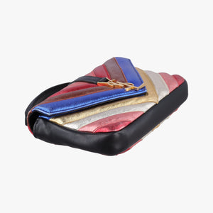 Pre-owned Yves Saint Laurent COLLEGE Rainbow Multicolour Leather 447977 shoulderbag | stylenewstar