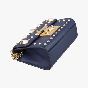 Pre-owned Gucci Padlock Navy Leather 432182 shoulderbag | stylenewstar