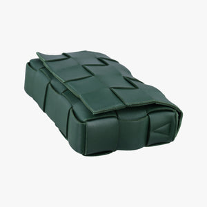Pre-owned Bottega Veneta Cassette Green lambskin  shoulderbag | stylenewstar