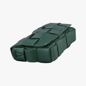 Pre-owned Bottega Veneta Cassette Green lambskin  shoulderbag | stylenewstar