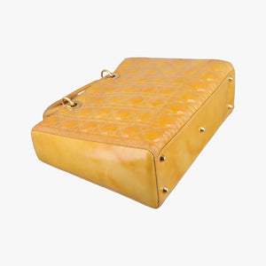 Pre-owned Christian Dior Lady Dior Beige Patent  handbag | stylenewstar