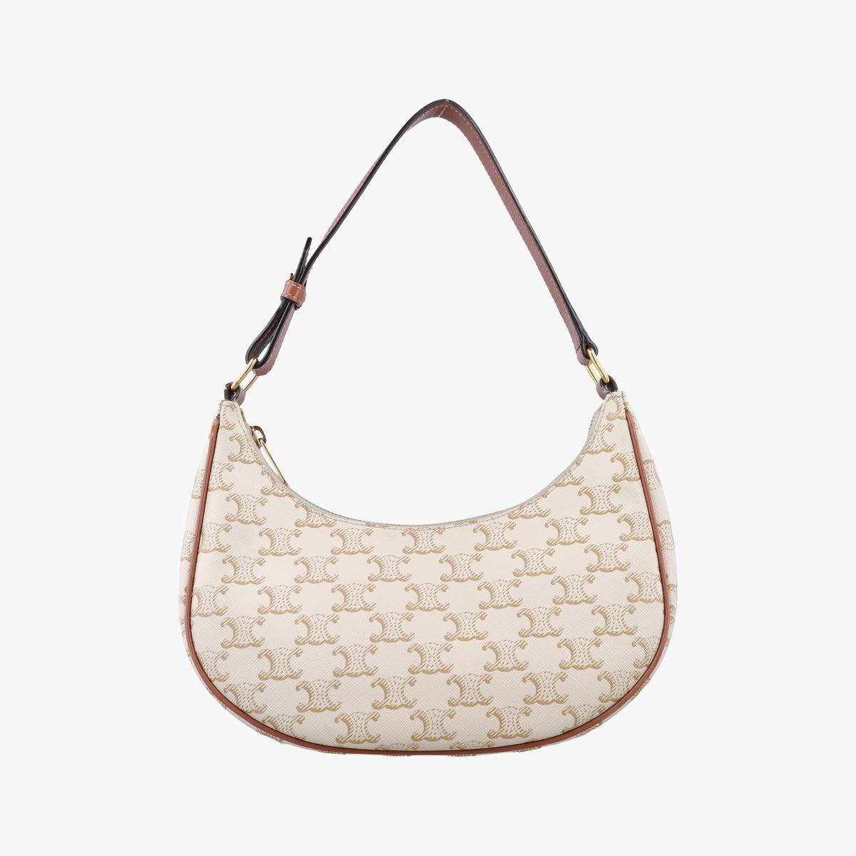 Pre-owned Celine Triomphe AVA White PVC coated canvas  shoulderbag | stylenewstar