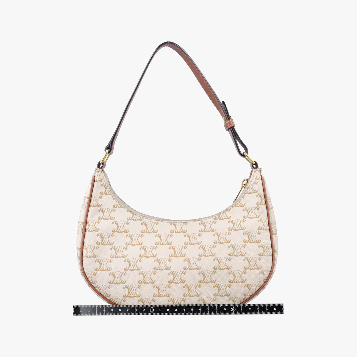 Pre-owned Celine Triomphe AVA White PVC coated canvas  shoulderbag | stylenewstar
