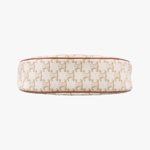 Pre-owned Celine Triomphe AVA White PVC coated canvas  shoulderbag | stylenewstar