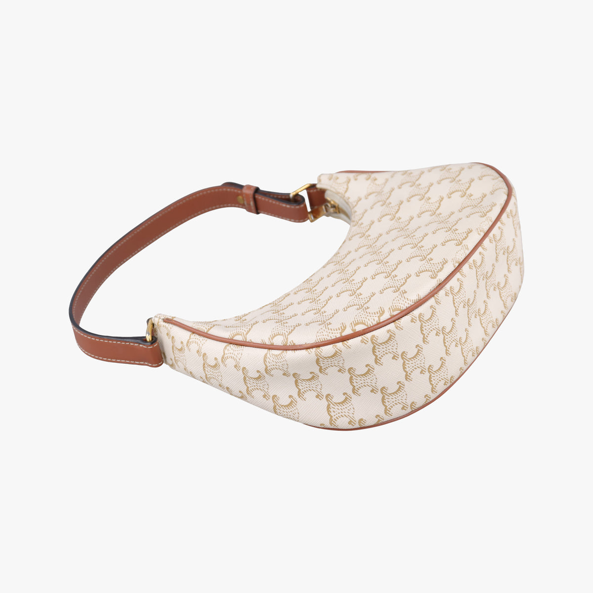 Pre-owned Celine Triomphe AVA White PVC coated canvas  shoulderbag | stylenewstar