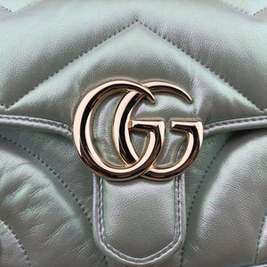 Pre-owned Gucci GG Marmont Green Leather 739682 shoulderbag | stylenewstar