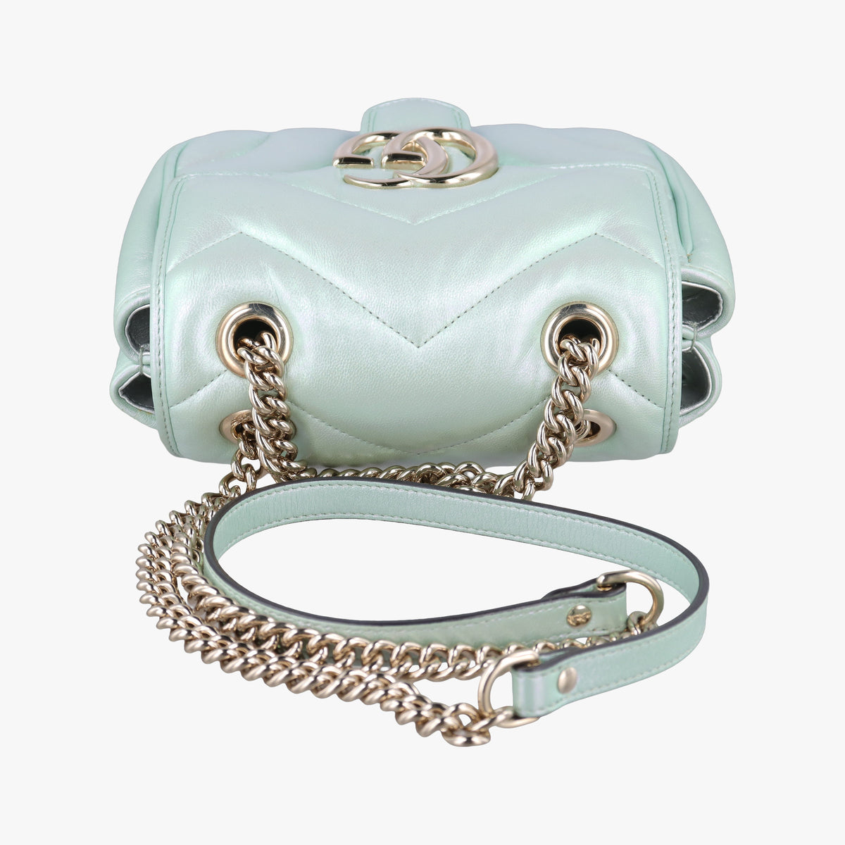 Pre-owned Gucci GG Marmont Green Leather 739682 shoulderbag | stylenewstar