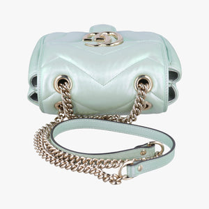 Pre-owned Gucci GG Marmont Green Leather 739682 shoulderbag | stylenewstar