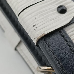 Pre-owned Louis Vuitton Trunk clutch White×Black Leather×Epi M52151 shoulderbag | stylenewstar