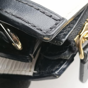 Pre-owned Louis Vuitton Trunk clutch White×Black Leather×Epi M52151 shoulderbag | stylenewstar