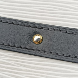 Pre-owned Louis Vuitton Trunk clutch White×Black Leather×Epi M52151 shoulderbag | stylenewstar