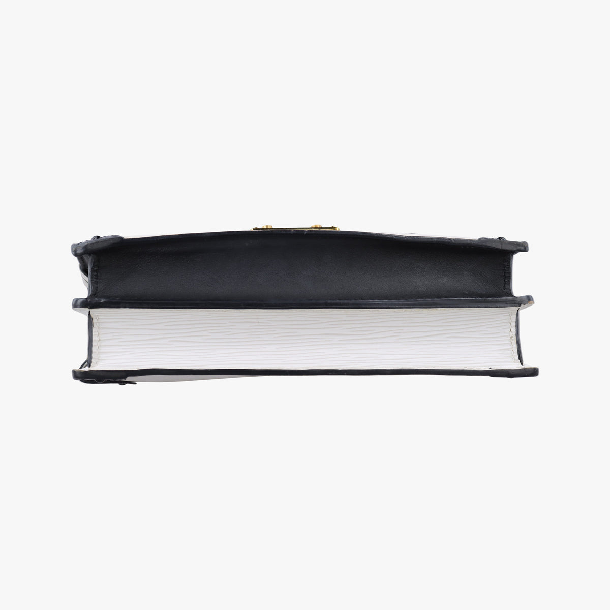 Pre-owned Louis Vuitton Trunk clutch White×Black Leather×Epi M52151 shoulderbag | stylenewstar