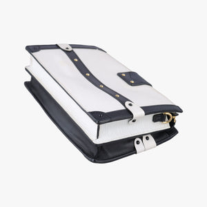 Pre-owned Louis Vuitton Trunk clutch White×Black Leather×Epi M52151 shoulderbag | stylenewstar