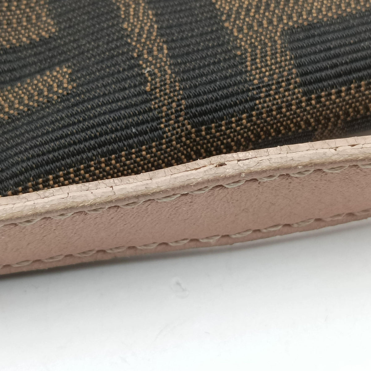 Pre-owned Fendi Tobacco Zucca Chef Brown×pink Canvas×Leather 8BR445 shoulderbag | stylenewstar