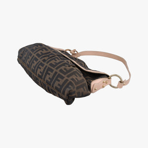 Pre-owned Fendi Tobacco Zucca Chef Brown×pink Canvas×Leather 8BR445 shoulderbag | stylenewstar